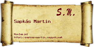 Sapkás Martin névjegykártya