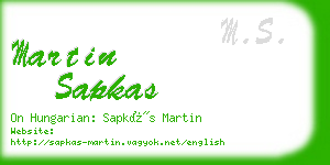 martin sapkas business card